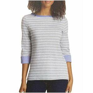 Nautica Women's 3/4 Cuffed Sleeve Chambray Casual Top